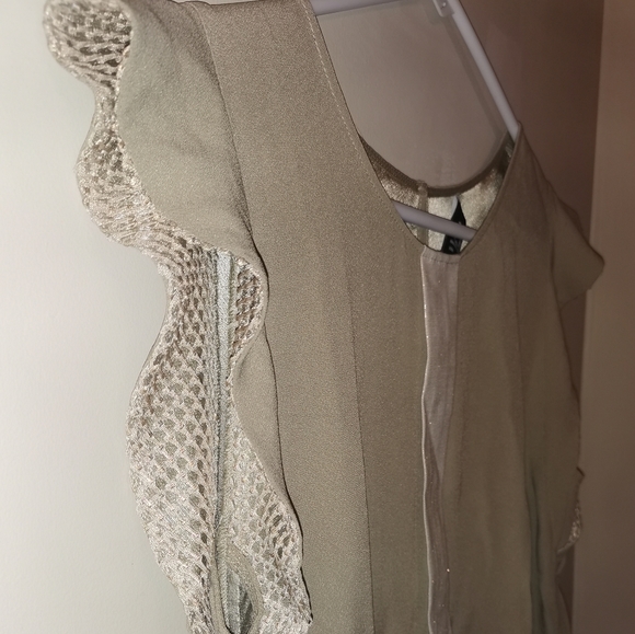 AZARA PARIS Flowy sleeves Top Tan size 40 (L/12) - Picture 5 of 11